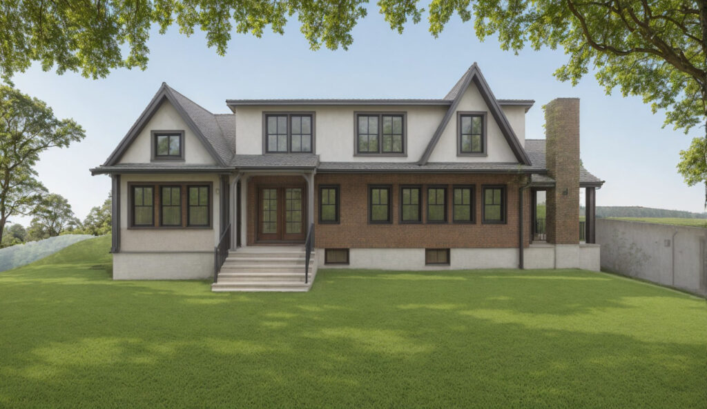 Clinker House addition by ArnoldAnd, highlighting preserved historic brickwork and contemporary second-floor extension. Exterior detail of clinker brick facade in Boston renovation by ArnoldAnd Architecture. Interior living space blending historic materials with modern finishes at Clinker House, designed by Matthew Arnold.