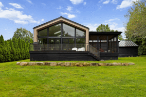 Window wall, modern mill, vertical siding, modern addition