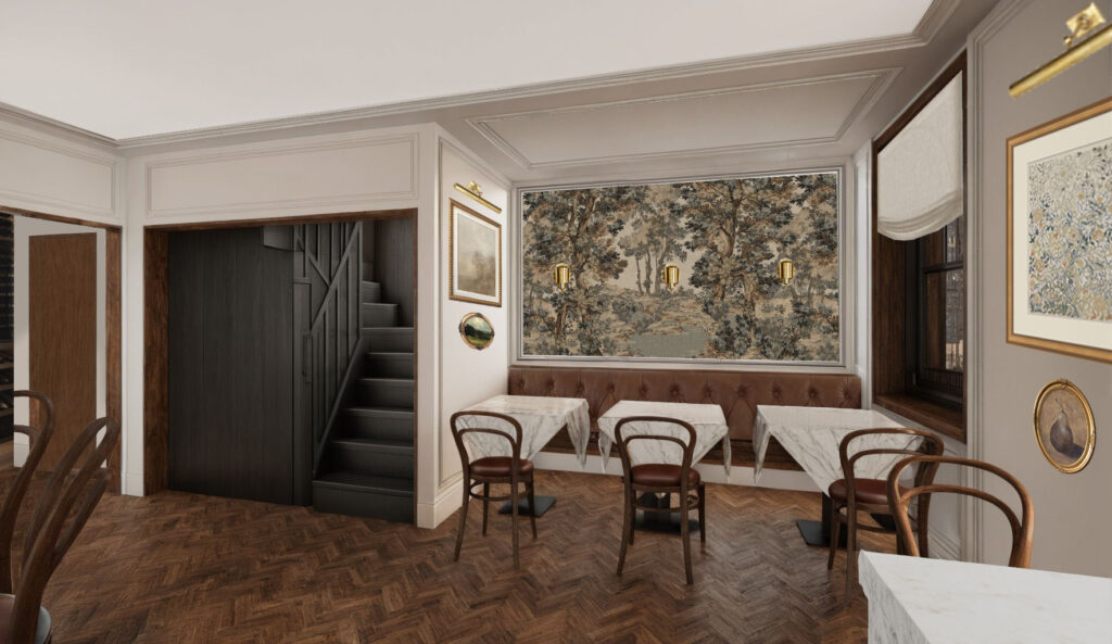 North End Boston restaurant bar interior warm intimate design